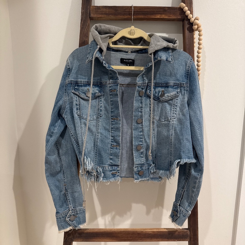 Crop Denim Jacket Detachable Hoodie 🎶
